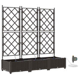 Garden Planter 3 pcs Brown 120 x 40 x 126 cm PP 42002829