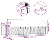 Outdoor Dog Kennel with Roof 400x100x150 cm 171497