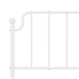 Metal Bed Frame without Mattress with Footboard White 183x213cm 373959