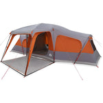 ZNTS Family Tent with Porch Dome 9-Person Grey and Orange Waterproof 4009586