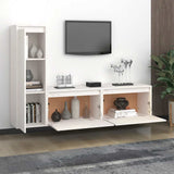 TV Cabinets 3 pcs White Solid Wood Pine 3100120