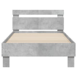 Bed Frame without Mattress with LED Lights Concrete Grey 100x200 cm 838711