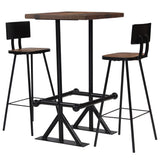 Bar Set 3 Piece Solid Reclaimed Wood 245394