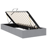 Storage Bed with Mattress Light Grey 203 x 100 cm Fabric 3370054
