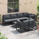 Garden Sofa Set Black Aluminium 3378947