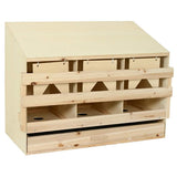 Chicken Laying Nest 3 Compartments 93x40x65 cm Solid Pine Wood 170655