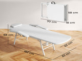 Portable Massage Table, 3 Section Adjustable Beauty Bed, Foldable Massage Bed with Face Hole, T3398P378893