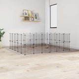 44-Panel Pet Cage with Door Black 35x35 cm Steel 3114046