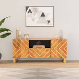TV Cabinet Brown and Black 105x33.5x46 cm Solid Wood Mango 356797