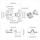 Hinge 257 pcs Nickel 85 x 52.5 x 9.5 mm Iron 864673