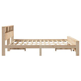 Bed Frame with Headboard Brown 180 x 200 cm Engineered Wood 3394216