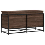 Storage Box with Lid Brown Oak 100x40x51.5 cm Engineered Wood 848808