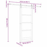 Sliding Door Manual ORKDAL White 83 x 202 cm Wood and metal 3332474