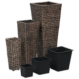 Raised Beds 3 pcs Water Hyacinth Dark Brown 45569