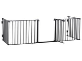 5 Panels Pet Playpen Metal Fence w/ Walk Through Door - Black T3398P347590