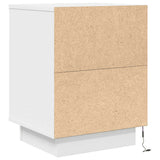 Bedside Cabinets with LED Lights 2 pcs White 38x34x50 cm 861266