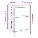 Bedside Cabinet White 40x35x70 cm 819692