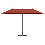 Garden Parasol Terracotta 370 x 197 x 239 cm 42003374