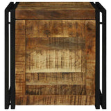 Storage Box Brown and Black 50 x 50 x 50 cm Rough Mango Wood 4016742