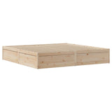 Bed Frame without Mattress 200x200 cm Solid Wood Pine 3323443