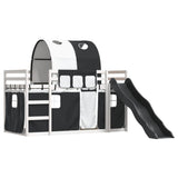 Bunk Bed without Mattress with Slide White and Black 80x200 cm 3284146