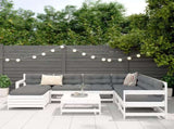 8 Piece Garden Sofa Set White Solid Wood Pine 3250589