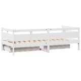Daybed with Drawers without Mattress White 90x190 cm Single Solid Wood 3302119