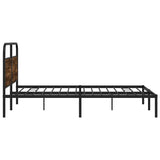 Bed Frame Without Mattress 150x200 cm King Size Smoked Oak Engineered Wood 4100211