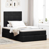 Ottoman Bed with Mattresses Black 120x200cm Velvet 3313465