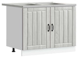 Sink Base Cabinet Lucca 2 pcs Grey Sonoma Engineered Wood 3315017