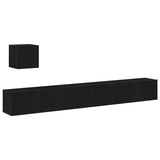 TV Cabinet Set 4 pcs Black Oak Engineered Wood 3333061