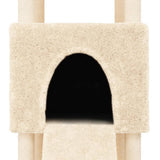 Cat Tree with Sisal Scratching Posts Cream 153 cm 172115