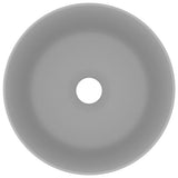 Luxury Wash Basin Round Matt Light Grey 40x15 cm Ceramic 147015