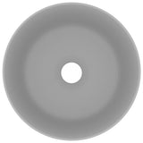 Luxury Wash Basin Round Matt Light Grey 40x15 cm Ceramic 147015