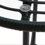 Dining Table Black 80 cm Tempered Glass and Steel 319437