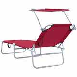 Sun Lounger Folding 2 pcs Red 58 x 188 x 77cm Polyester 42003061
