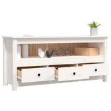 TV Cabinet White 114x35x52 cm Solid Wood Pine 821503