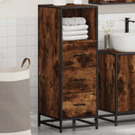 ZNTS Bathroom Cabinet Smoked Oak 35x37.5x100 cm Engineered Wood 849251