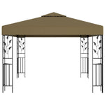 ZNTS Gazebo with LED String Lights 3x3 m Taupe 3070312