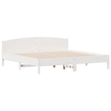Bookcase Bed without Mattress White 180x200 cm Super King Solid Wood Pine 3323096