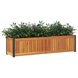Garden Planter 110x30x27.5 cm Solid Wood Acacia and Steel 367615