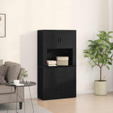 Highboard Black oak 80 x 33 x 150 cm Engineered wood 3334342
