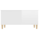 Coffee Table High Gloss White 90x44.5x45 cm Engineered Wood 819582