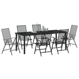 Garden Dining Set 7 pcs Anthracite Powder-Coated Steel 3379294