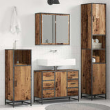 Bathroom Furniture Set with Door 3 pcs Old Wood Engineered Wood 3402560