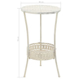 245938 Bistro Table Vintage Style Round Metal 40x70 cm White