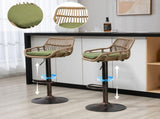 GOMYWAY 2 PCS Modern Swivel Bar Stools, Height Adjustable wicker furniture Bar Chairs with Cushion & W2678P388752