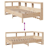 Bookcase Bed without Mattress 75x190 cm Solid Wood Pine 3324445