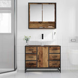 Bathroom Furniture Set with Door 2 pcs Old wood 80 x 33 x 60 cm 3402426