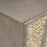 TV Cabinet with Drawer Grey 105 x 33 x 46 cm Solid Mango Wood 4018786